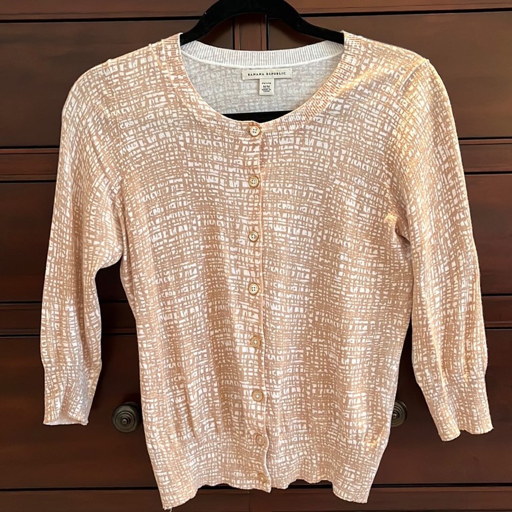 Banana Republic Cardigan Button Down 3/4 Sleeve Size Petite M NWOT
